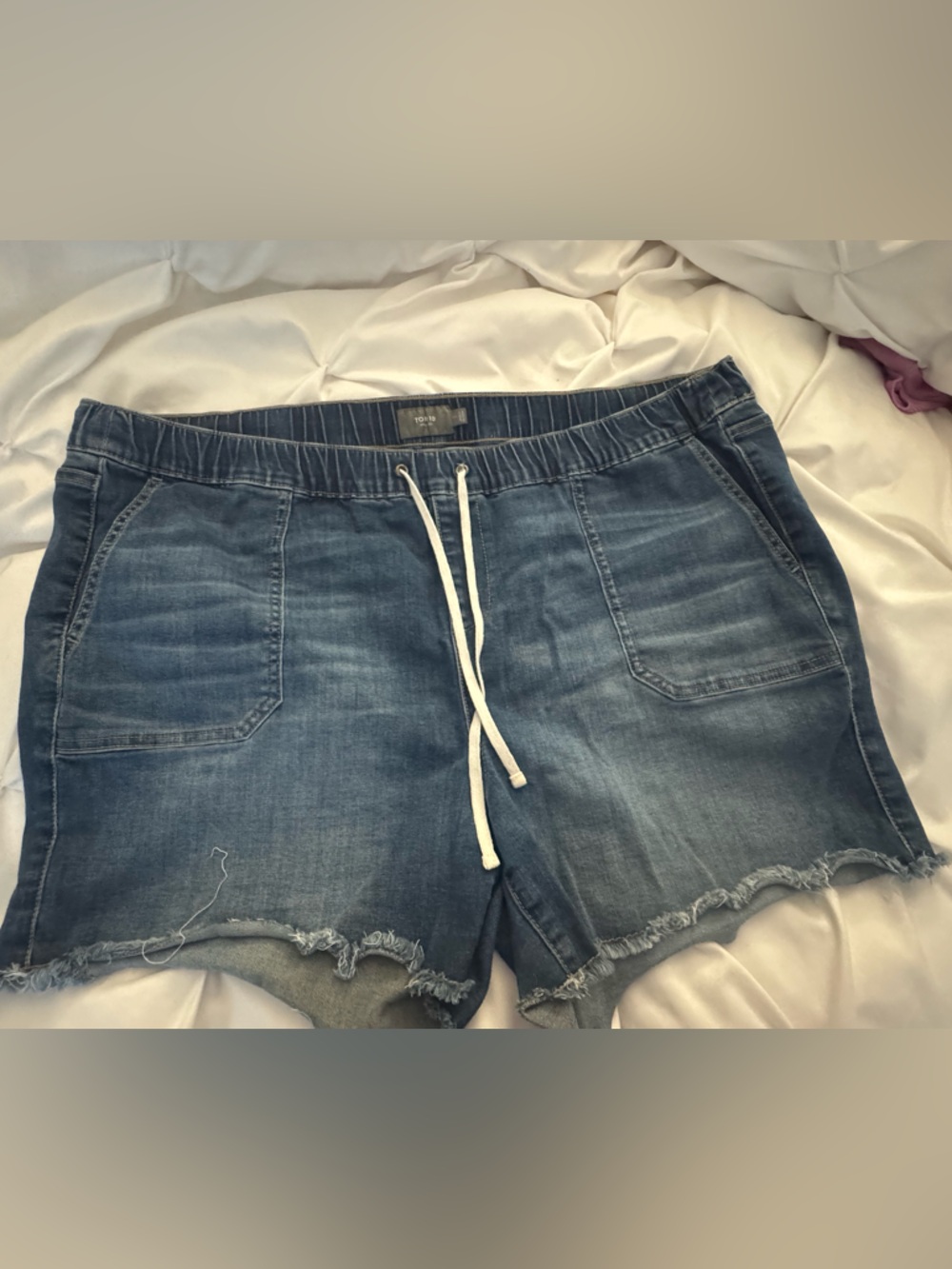 torrid Dark Blue Denim Cut off Detail Shorts